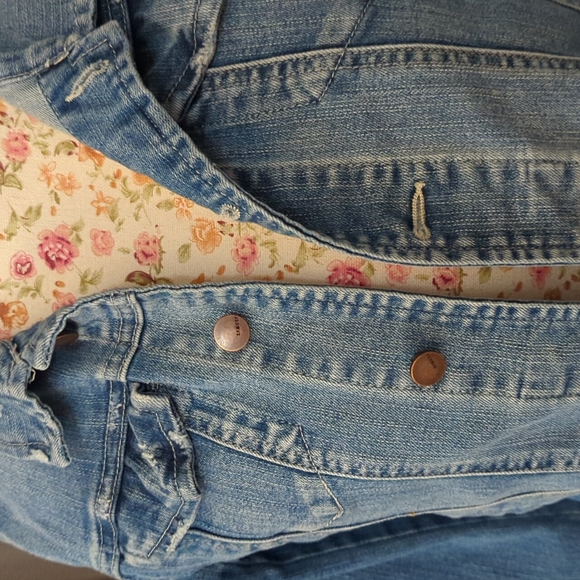 Distressed jean jacket - perfect for layering! - Picture 2 of 3
